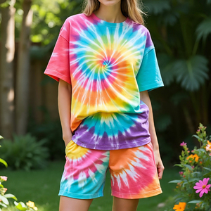 Ensembles de t-shirts et shorts imprimés solides pour femmes pour Jogging Fitness Running-Respirant Séchage rapide Coton Polyester Impression numérique - Product Image 6