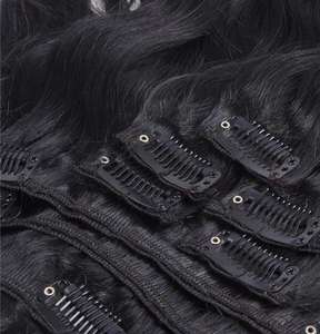 Venta al por mayor Clip en extensiones de cabello 100% pelo crudo Super doble Clip dibujado en extensiones de cabello de donantes vietnamitas - Product Image 5