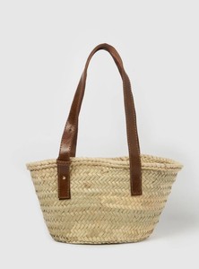 Bolso de paja personalizado para la playa, bolso de paja marroquí, cesta de playa con asas de cuero - Product Image 2