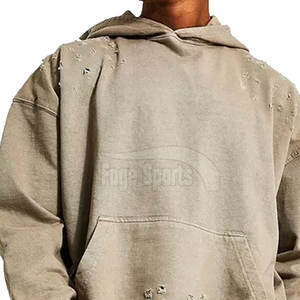 Ropa de calle de alta calidad Ajuste regular Venta al por mayor Sudaderas con capucha desgastadas de invierno Ropa de moda Hombres Básicos Logotipo personalizado - Product Image 6