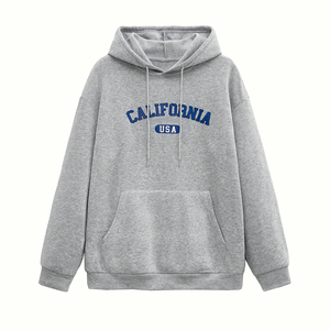 Sweat-shirt à capuche vintage brodé en coton 100% imprimé numérique en gros 2025 - Pull décontracté unisexe pour le printemps - Product Image 1