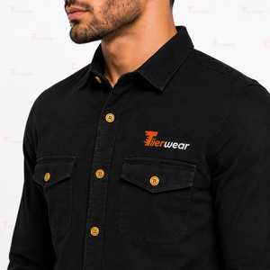 Camisas de Mezclilla Personalizadas para Hombre al por Mayor, Camisas de Jean de Algodón Premium con Botones, Manga Larga Casual, Ropa de Trabajo, Moda, Marca Privada - Product Image 5