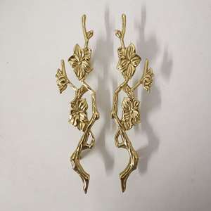 Manijas de puerta de Metal con diseño de rama Floral para suministro de Hardware Exterior Interior Manijas de latón de alta calidad Suministro de Hardware rústico - Product Image 3