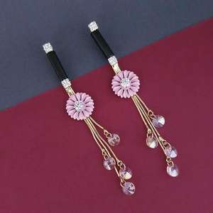 Pendientes de araña chapados en oro rosa floral Urthn 1315705D joyería colgante de moda - Product Image 1