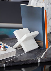 Designer Nordic Marble Bookends Handmade <b>Decorative</b> <b>Book</b> Stand Premium Stone Organizer Stylish Office Desk Library Wholesale - Product Image 4