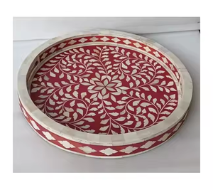 Plateaux de service multifonctionnels en incrustation d'os Premium Pure Table à manger Plateaux de service décoratifs pour la maison, l'hôtel et le restaurant Hot Supply - Product Image 6