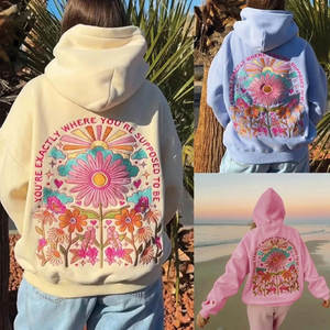 Vintage Retro Floral <b>Aesthetic</b> Oversized 3D Embroidery Lavender Affirmation Graphic Front Sweatshirt Casual Streetwear <b>Hoodie</b> - Product Image 6