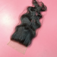 Closure en dentelle HD transparente 5x5, Cheveux Indiens 12A Vierge Remy Double Drawn, Cuticules Alignées, 100% Cheveux Bruts, Ondulation Naturelle, Vente en Gros