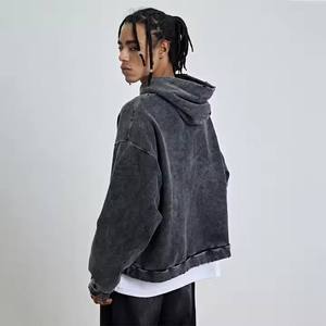 Ropa de moda, ropa de calle de gran tamaño, sudaderas con capucha en blanco de peso pesado, sudaderas OEM de lavado ácido Vintage para hombres - Product Image 6