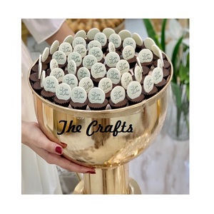 Tazón Redondo de Metal Pulido Dorado y Gris para Servir Chocolate con Tamaño Personalizado para Decoración de Bodas - Product Image 6