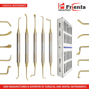 Kit de Elevación de Seno Maxilar (5 piezas) Herramientas de Elevación de Seno Maxilar para Implantes Dentales Chapadas en Oro en Casete de Acero Inoxidable para Injertos Óseos de Precisión - Product Image 2