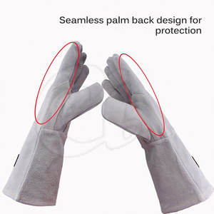 Venta al por mayor de guantes de soldador de cuero hechos profesionalmente buen precio guantes de soldador de cuero de diseño único - Product Image 3