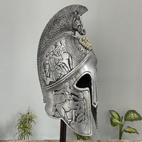 Casque Spartan CHk, Acier Poli Argenté, Style Guerre Médiévale, pour Affichage, Cosplay, Décoration Intérieure, Cadeau pour Mariage, Diwali, Noël, Halloween