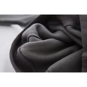 Sweat-shirt décontracté pour homme, coupe ample, en molleton gris uni, col montant, manches classiques, tricoté - Product Image 5