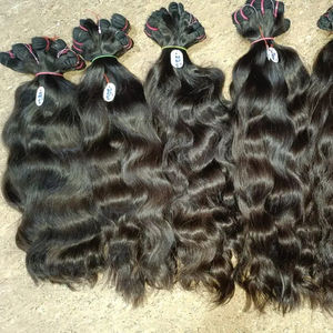 Cheveux humains indiens de vague naturelle d'excellente qualité de prolongements de cheveux vierges indiens - Product Image 1