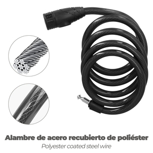 Cavo a Spirale per Bicicletta con Chiave O/ 12 mm. x 150 cm. - Product Image 3