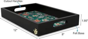 ถาดเสิร์ฟสี่เหลี่ยมขนาดใหญ่ทำด้วยมืออย่างมีเอกลักษณ์ของตกแต่งวาดด้วยมืออย่างยั่งยืน - Product Image 4