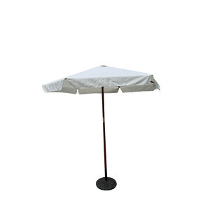 Ombrellone in Legno Tondo 250x6-38 cm Bianco - Product Image 1