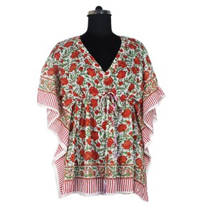 Maxi vestidos maxi de algodón indio sin mangas con estampado de bloques para mujer KFCS088 algodón verano Maxi vestido 100% diseñador de ropa orgánica - Product Image 3
