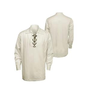 Nouvelles chemises Jacobite Ghillie Kilt 100% tissu sergé de coton avec col montant et fermeture à bouton en corne - Product Image 2