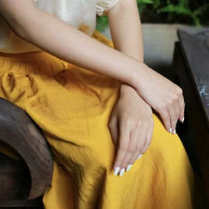 <b>Women's</b> Elegant Summer Spring Dress Casual <b>Skirt</b> with Pockets Breathable and Natural Waistline - Product Image 2