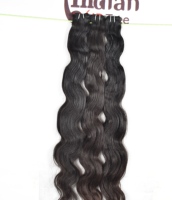 Extensions de cheveux naturels indiens Remy ondulés en gros, double trame machine, cuticules alignées, 100g, toutes couleurs