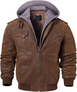 2026 New Custom <b>Men's</b> <b>Jacket</b> Stand Collar Vintage Zipper Leather <b>Jacket</b> Outdoor Autumn <b>Long</b> Sleeve Leather <b>Jacket</b> for <b>Men</b> - Product Image 1