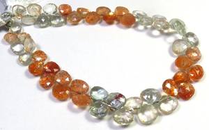 ลูกปัดอัญมณีรูปหัวใจสีส้มแอฟริกัน6-7มม. ประกายรุ้งธรรมชาติ8เส้นอัญมณีหลวมสำหรับทำเครื่องประดับ - Product Image 5