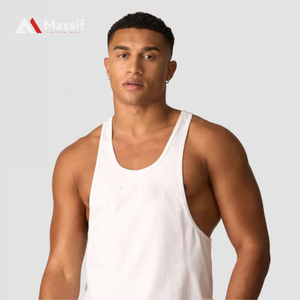 100% Cotton Gym Fitness Breathable Ribbed Absorb Sweat Wife Beater <b>Men's</b> Tank Tops <b>Men</b> - Product Image 3