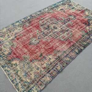 พรมวินเทจขนาด 5.2x8.7 ฟุต พรมตุรกีขนาดใหญ่ พรมลายปะติดสีแดง - Product Image 2