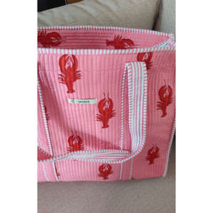 Bolsa de Lona Grande Bordada para Mujer con Cierre, Diseño Floral, Color Rosa - Product Image 3
