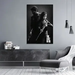Affiche sur toile pour The Last of Us, portrait noir et blanc pour décoration murale - Product Image 4
