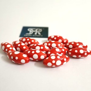 Cuentas de resina ovaladas de lunares rojos para hacer joyas, cuentas artesanales lisas DIY para pulseras, collares y accesorios de moda - Product Image 4