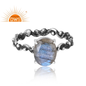 Best Selling 925 Sterling Silver Natural <b>Labradorite</b> Gemstone <b>Ring</b> Custom Jewelry Manufacturer - Product Image 3