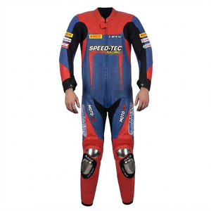Combinaison de course premium Zuzuki pour homme, 1 pièce, en cuir de vache véritable/cuir de kangourou, style MotoCP, combinaison de course sur circuit, niveau de protection 2 - Product Image 1