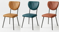 Chaise de salle à manger moderne européenne de luxe, écologique, ergonomique, avec revêtement en tissu, pieds en métal, assise confortable, pour la maison et le bureau
