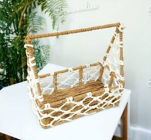 Handmade Eco-Friendly <b>Wicker</b> Jute Basket Gift <b>Hamper</b> Basket Rectangle Shape Basket - Product Image 4