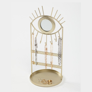 Contenedor de joyería con diseño de ojo innovador con soporte de exhibición colgante de espejo para decoración de accesorios elegantes - Product Image 1
