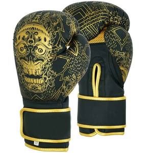 Gants de boxe imprimés sur mesure en cuir de vachette véritable vente en gros de couleur d'emballage avec logo OEM - Product Image 1