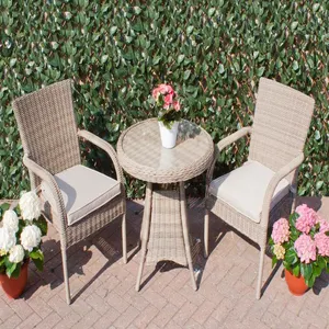 DL Furniture - Garden Rotin New Style Furniture PE Rotin Service à café Tables et chaises de terrasse utilisées