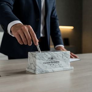 Porte-stylo en marbre haut de gamme en vrac minimaliste bureau organisateur fournisseur luxe bureau décor prix le plus bas - Product Image 4