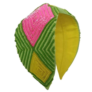 Bandeau pour cheveux de haute qualité, fait main, pour femmes et enfants, brodé, perlé, réglable, écologique, 22 cm, multicolores - Product Image 6