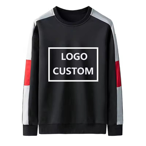 เสื้อสเวตเตอร์คอกลมแขนยาวสำหรับผู้ชาย, เสื้อกันหนาวผ้าฝ้ายโพลีเอสเตอร์ผ้าย้อมสีพื้นสำหรับฤดูหนาว - Product Image 1
