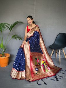 PURA PAITHANI SEDA SAREE CON PAITHANI RICO TEJIDO PALLU - Product Image 3
