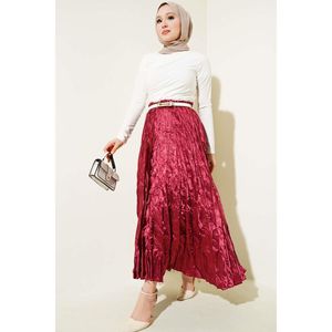 กระโปรงย่นซาตินเบอร์กันดี - Product Image 2