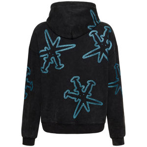 Sudadera con capucha de diamantes de imitación para hombres con capucha de piedras brillantes Sudadera con capucha básica para hombres con diseño de diamantes de imitación - Product Image 2