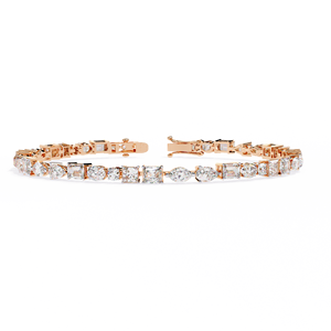Bracelet en diamant au prix d'usine, taille personnalisée, plaqué or rose 14 carats, certifié IGI, coupe brillante, bracelet en argent sterling 925 - Product Image 4