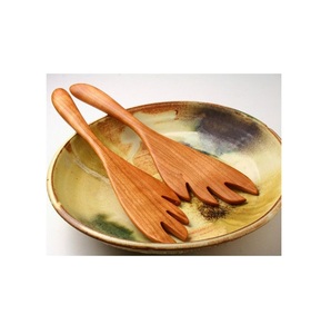 Serviette à salade en bois design fait à la main cuillère fourchette ensembles de luxe à la mode ustensiles de cuisine vaisselle miroir poli fête outils de service - Product Image 6