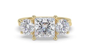 3 Stone <b>Infinity</b> Princess Cut Trilogy Ring 0.50 Ct Lab Grown Diamond In Platinum Party Wear Luxury - Product Image 2