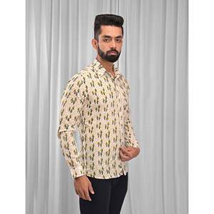 Chemise décontractée pour homme en coton imprimé à manches longues, respirante, en popeline ou tissu Oxford, motifs floraux et à pois, design ODM tendance - Product Image 4